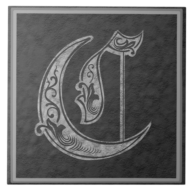Carreau C Monogramme "Pierre Royale Grise" Carrelage en cé (Devant)