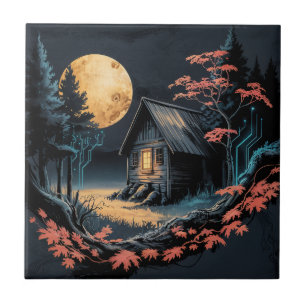Carreau Cabane au Clair de Lune, Art de la Forêt Japonaise