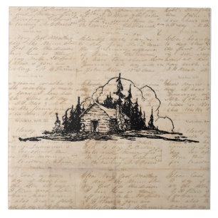 Carreau Cabine Russe de bois de bois de forêt naturelle S