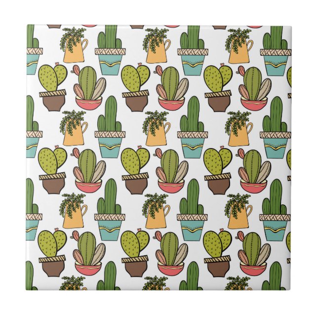 Carreau Cactus et Succulents d'intérieur dans le motif de (Devant)