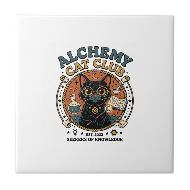 Carreau Cadeau d'amour de chat d'alchimie - Alchemy Cat Cl (Devant)