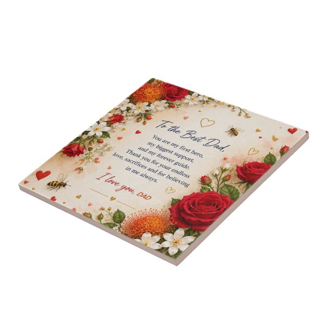 CARREAU CADEAU D'AMOUR POUR LA FÊTE DES PÈRES  (Côté)