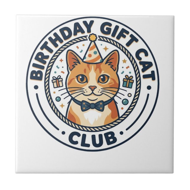 Carreau Cadeau d'anniversaire Chat Amateur de Chat - Cadea (Devant)