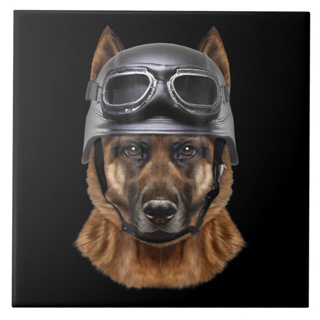 Carreau Cadeau De Casque De Chien De Berger Allemand Pour  (Devant)