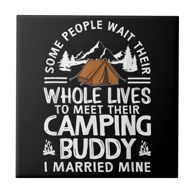 Carreau Cadeau de copains de camping cool pour hommes femm (Devant)