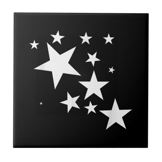 Carreau Cadeau de costume à motif d'étoiles blanches (Devant)