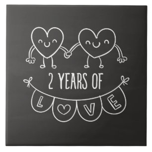 Carreau Cadeau Du 2E Anniversaire Pour Son Coeur De Balle