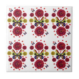 Carreau Cadeau Floral Papillon Printanier Personnalisé