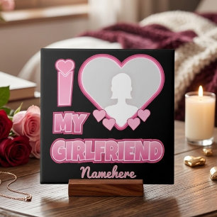 Carreau Cadeau personnalisé Je t'aime ma copine – Ajoutez
