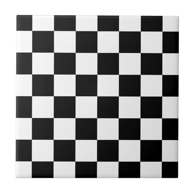 Carreau Cadeaux Checkered noirs et blancs de motif (Devant)