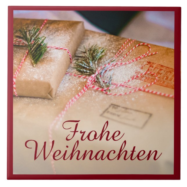Carreau Cadeaux de fête comme motif de Noël (Devant)