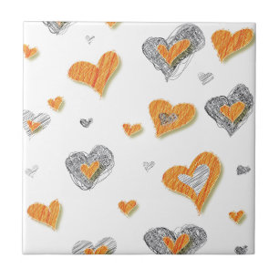 Carreau Cadeaux motifs griffés tendance gris orange