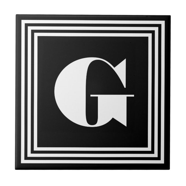 Carreau Cadre Monogramme Gras 3 | Noir & Blanc (Devant)