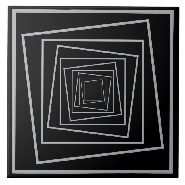 Carreau cadre oscillant sur fond noir (Devant)