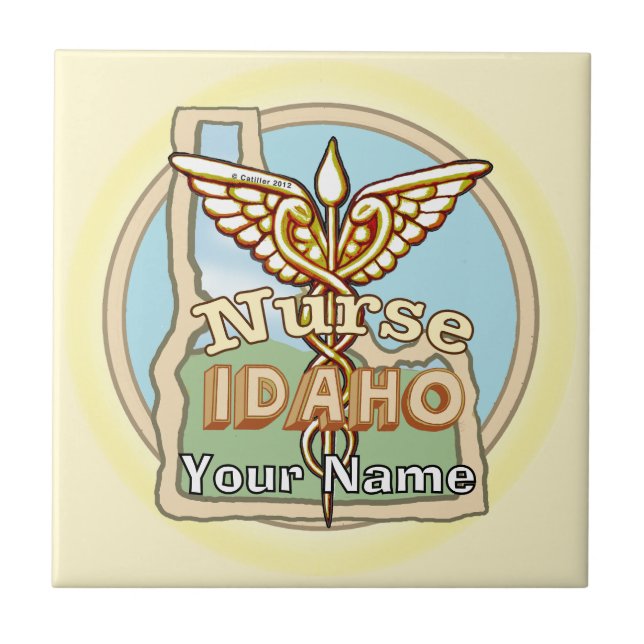 Carreau Caducée d'infirmière de l'Idaho (Devant)