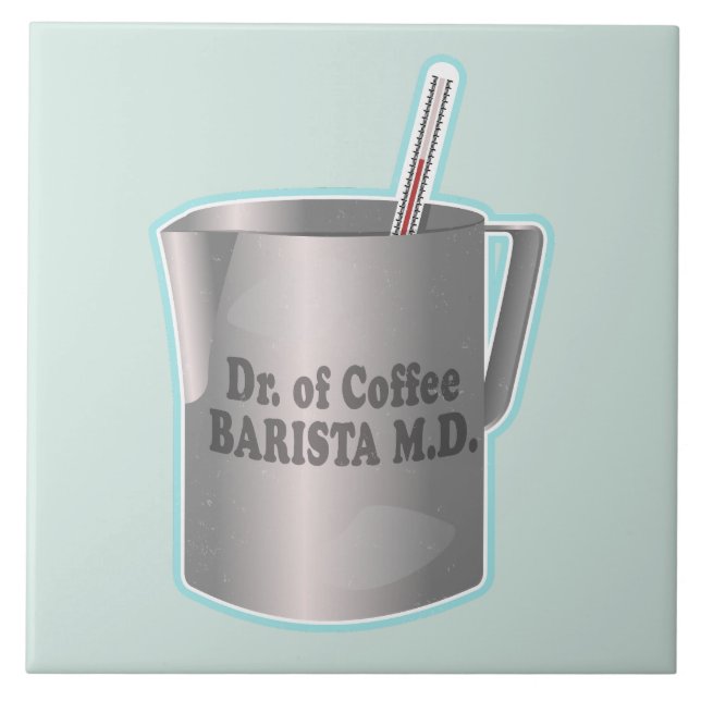Carreau Café Barista faisant drôle docteur (Devant)