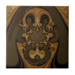 Carreau Café Brown Flux Kaleidoscope Art Imprimer