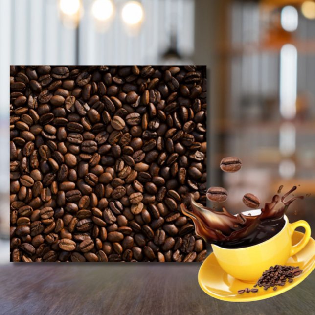 Carreau Café Brown riche Café Café Motif Café/Café Bar (Wake up your café or coffee bar with this stylish coffee beans pattern ceramic tile!)