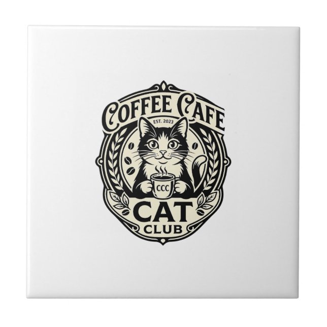 Carreau Café Café Chat Drôle Chat Graphique - Café Café Ch (Devant)