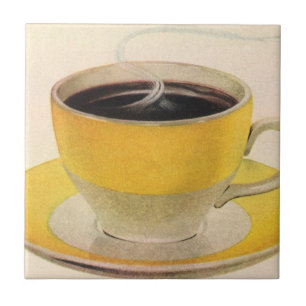 Carreau Café d'illustration vintage en Coupe Jaune