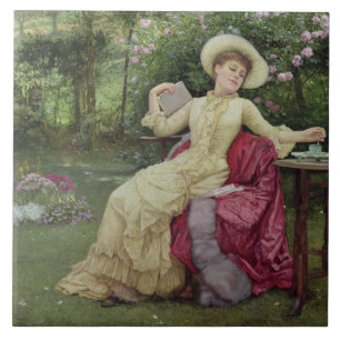 Carreau Café potable et lecture dans le jardin (la semain