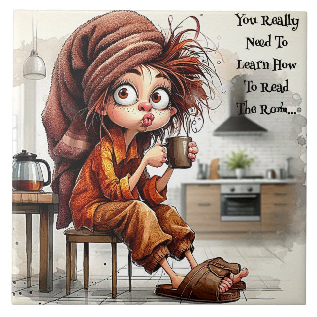 Carreau Café Quirky Lady Lire La Chambre Carrelage En Céra (Devant)