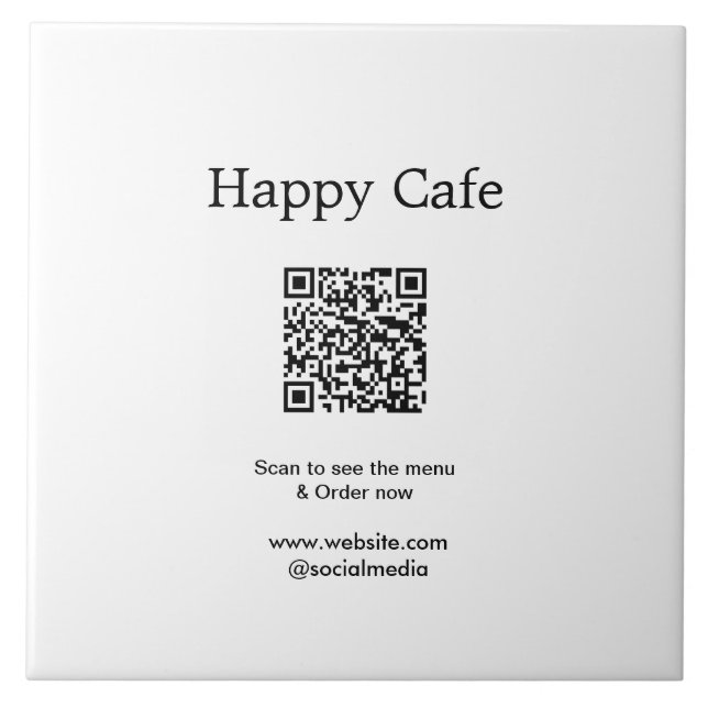 Carreau Cafe restaurant scanner pour voir le menu commande (Devant)