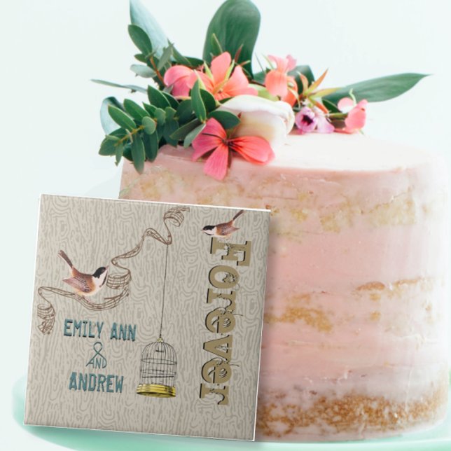 Carreau Cage d'oiseaux Arbre à grains de bois Pour toujour (Créateur téléchargé)