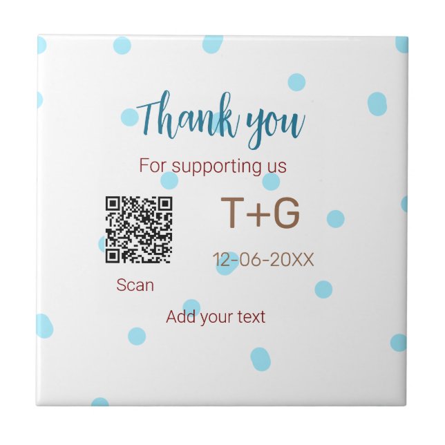 Carreau Caisse de lune de miel Ajouter code Q R nom du cou (Devant)