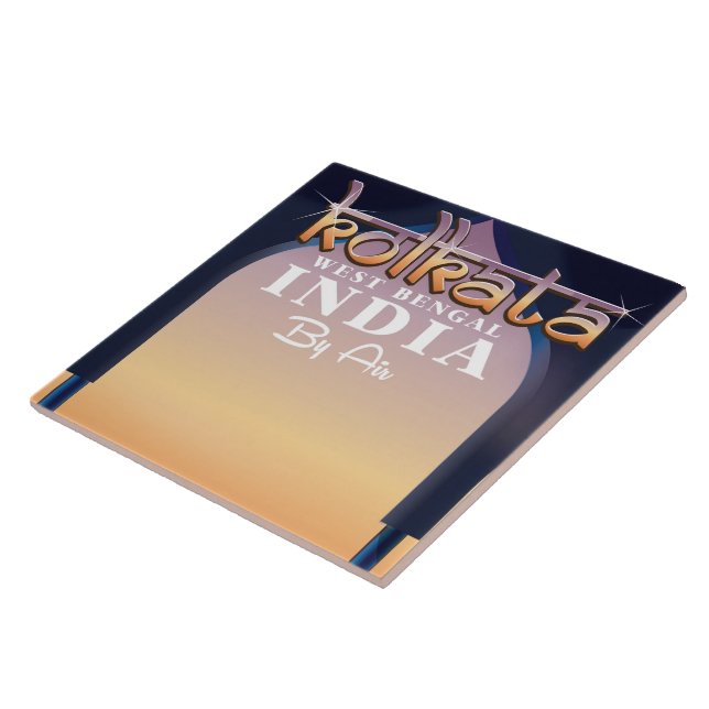 Carreau Calcutta - Affiche de vacances du Bengale Occident (Côté)