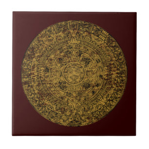 Carreau Calendrier Aztec Sun Stone vieilli