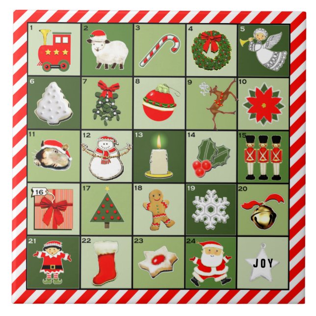 Carreau Calendrier de l'Avent amusant (Devant)