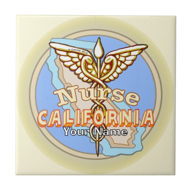 Carreau California Nurse Caduceus  (Devant)