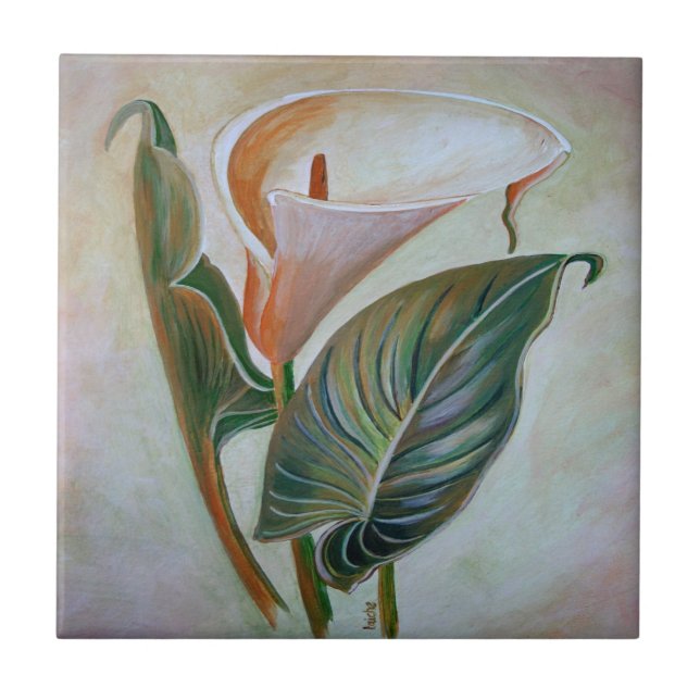 Carreau Calla Lily Beau Art Botanique (Devant)