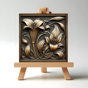 Carreau Calla Lily de bronze