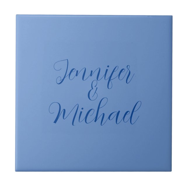 Carreau Calligraphie Bleue Classique mariage (Devant)