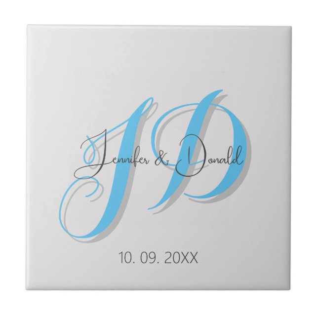 Carreau Calligraphie classique tendance monogramme (Devant)