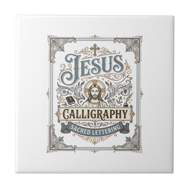 Carreau Calligraphie de Jésus Lettrage sacré Calligraphie  (Devant)