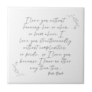 Carreau Calligraphie de poésie botanique romantique