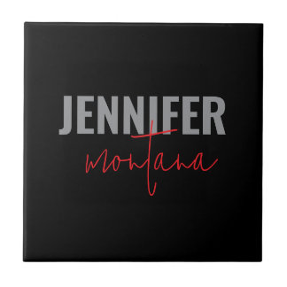 Carreau Calligraphie Elegant Plain Ajouter son propre nom