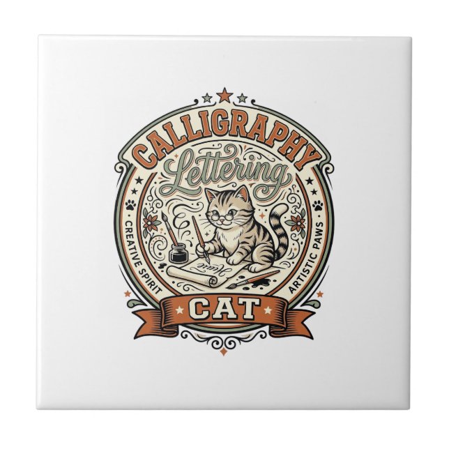 Carreau Calligraphie Lettre Chaton Calligraphie Lettre Ca (Devant)