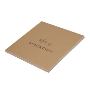 Carreau Calligraphie monogramme marron minimaliste profess