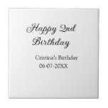Carreau calligraphie simple minimum heureux 2e anniversair<br><div class="desc">conception</div>