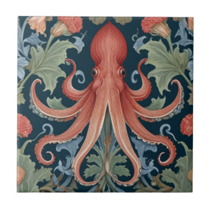 Carreau Calmar de poulpe William Morris style Sea Ocean Li