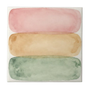 Carreau Calques de blocs de couleur pastel à l'aquarelle