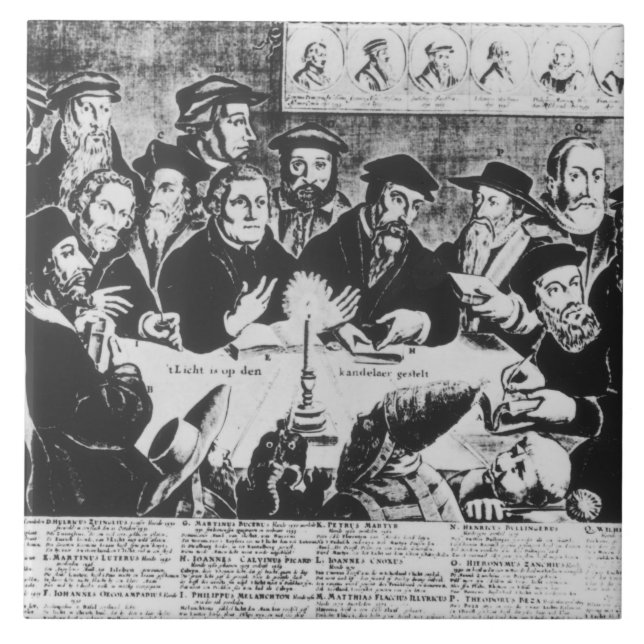 Carreau Calvin et Luther (gravure) (Devant)