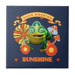 Carreau Caméléon drôle Bonne matinée Soleil Art Rétro