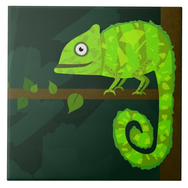 Carreau Caméléon mignon vert (Devant)