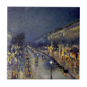 Carreau Camille Pissarro - Boulevard Montmartre en nuit