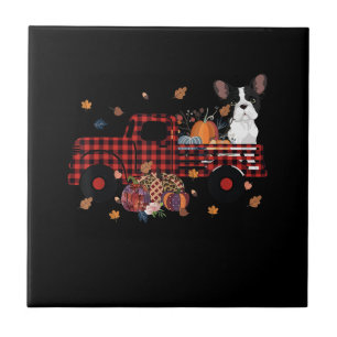 Carreau Camion Citrouille Bulldog Thanksgiving Cadeau Hall